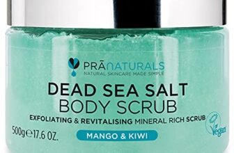 Pranaturals Scrub Corpo Rivitalizzante ai Sali del Mar Morto 500g, Esfoliante e Nutriente, Ricco di Minerali Naturali, Ideale per Tutti i Tipi di Pelle (Mango e Kiwi)