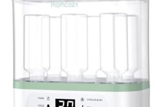 Momcozy Sterilizzatore Biberon Elettrico a Vapore 3-in-1 – Sterilizza, Asciuga e Riscalda, Elimina Molti Batteri Comuni In Vari Scenari d’Uso, Capacità 8 Biberon, Protezione Antigermi 24h