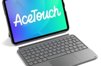 Inateck Custodia Tastiera per iPad 11a/10a Gen, iPad 10a (10,9″)/11a Gen (2025 A16), Air 11″ M4/M3/M2, Air 6/5/4a, Pro 11 4a-1a, Tastiera Ultralight Rimovibile con Touchpad, Grigio AceTouch