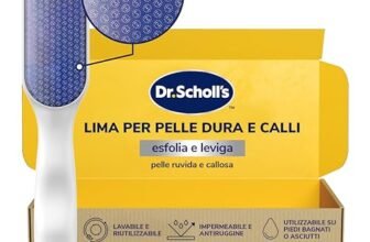 Dr. Scholl’s Lima per Piedi in Vetro Nano – Rimuove all’istante la Pelle Secca su Piedi Bagnati o Asciutti, Impermeabile, Antiruggine e Delicata su Calli, Ideale sotto la Doccia con Manico Antiscivolo
