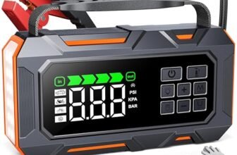 TREKURE 16-in-1 Booster Avviamento Auto da 8000A e Compressore 160PSI, Avviatore Emergenza per Auto Con Guasto Car Kit, Traino Corda, Guanti E Luci, Avviatore Batteria per Tutti Gas o 12L Diesel