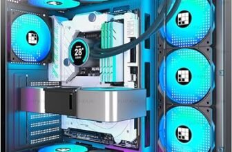 FOIFKIN F300-RGB Case PC – Ventole preinstallate 7 PWM ARGB, alloggiamento ATX Mid-Tower Gaming PC, vetro panoramico a 270°, con Type C (Nero, F300-RGB)