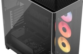 CORSAIR FRAME 4500X RS-R ARGB Case Mid-Tower per PC con Vetro Panoramico – Sistema di Montaggio InfiniRail, Adatto a Due Radiatori da 360 mm, GPU Anti-Sag, Include 3 Ventole RS120R – Nero
