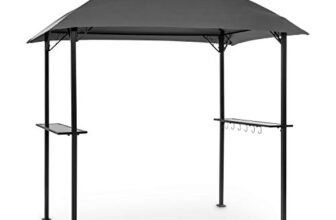 blumfeldt Steakhouse al Sur – Gazebo, Parasole, 244x260x152cm (LxAxP), Tetto/Parasole: Poliestere 160g Idrorepellente/Ignifugo, Telaio: 4x4cm, Acciaio Rivestito a Polveri, Grigio Scuro