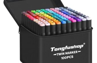 Tongfushop Marcatore 100 Colori, Pennarelli Doppia Punta, Pennarelli ad Alcool Professionali con Borsa e Distanziatore, Adatti per Sketch, Colorare, Illustrazioni, Disegnare, Anime