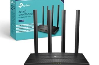 TP-Link Archer C6 Gigabit Router Wi-Fi, Dual Band AC1200Mbps Wireless, 5 Porte Gigabit, ‎‎MU-MIMO, Parental Control, Beamforming, Configurazione Semplice, Supporto IPTV, IPv6, WPS, non supporta xDSL