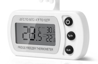 AiQlnu Termometro Digitale del Frigorifero Cucina, Magnetico Termometro Display LCD con Gancio, Conversione ℃ /℉, Ideale per Casa, Ristoranti, Caffè (Bianco)