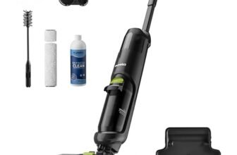 Eureka NEW400 Aspirapolvere e Lavapavimenti Intelligente, Spazzola Autopulizia,Aspirapolvere Lavapavimenti Senza Fili, Scopa Elettrica Design Leggero e Senza Fili per Pavimenti in Piastrelle e Legno