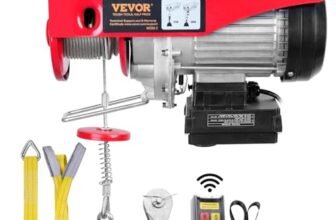 VEVOR Paranco a Leva Elettrico 510 W Carico Max. da 250 kg Motore con Telecomando Senza Filo Distanza da 10m, Paranco Elettrico a Leva per Sollevamento Carico Velocità 10 m/min Altezza 12m