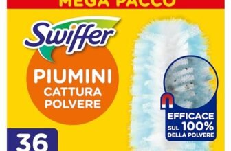 Swiffer Duster Piumini Cattura Polvere, 36 Piumini, Cattura e Intrappola Polvere e Sporco, Raggiunge I Punti più Difficili della Casa, Maxi Formato