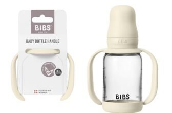 Bibs Manico per biberon, impugnatura facile e confortevole, superficie antiscivolo, senza BPA, lavabile in lavastoviglie, accessori per biberon, età 6+ mesi, avorio
