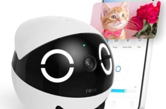 Enabot EBO ROLA Mini FamilyBot, 2K Telecamera Robot per Animali, Telecamera robot per animali mobile con app, chiamata one-touch, audio 2 vie, visione notturna IR, sensore movimento e video