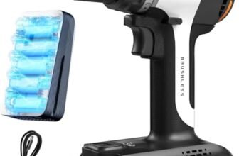 Litheli Trapano Avvitatore a Batteria 20V, 10000mAh Li-ion, Trapano Avvitatore 60 Nm, 17+1 Coppie Avvitatore Elettrico, 2 Livelli di Velocità e Luce a LED