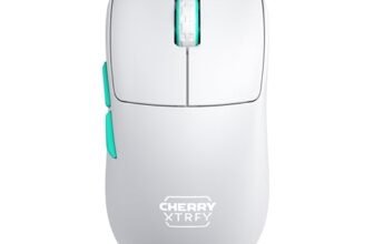 CHERRY XTRFY M68 Wireless, Mouse Gaming Senza Fili Ultra-Leggero, 2,4 GHz RF, Ottimizzato per eSport, Forma Simmetrica con Parte Frontale Ultra-Bassa, Bianco