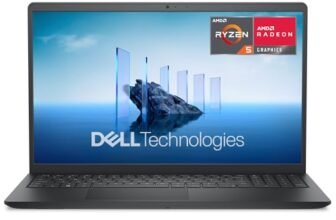 Dell 15 Laptop DC15255 15,6″ FHD (1920 x 1080) 120Hz, AMD Ryzen 5 7520U, Grafica Radeon 610M, 8GB LPDDR5 RAM, 512GB SSD, Windows 11 Home, Tastiera Retroilluminata QWERTY – Nero Carbonio