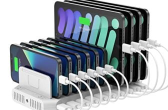 Unitek Stazione di ricarica per iPad, 96 W, 10 porte USB con ricarica rapida 3.0, supporto di ricarica compatibile con più dispositivi, ricarica simultanea 8 iPad