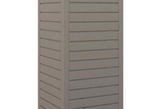 LIFEZEAL 118 L Pattumiera Differenziata Esterno, Bidoni Giardino, Resistente alle Intemperie, in Resina, con Coperchio, Maniglia, Cestino Raccolta Spazzatura, Secchio Rifiuti, 40x40x86 cm, Marrone