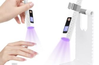 flintronic Mini Lampada UV LED Unghie, Lampada UV LED Piccola con Supporto, con 2 timer, Ricaricabile USB Sciugatura Rapida