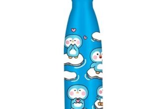 Cartomania Borraccia termica chill & refill, Tema pinguino, Azzurro, 500 ml, Acciaio bpa free, Tenuta Stagna, Mantenimento temperatura: caldo 12 h/freddo 24 h, Scuola, Bambini e adulti, Idea regalo