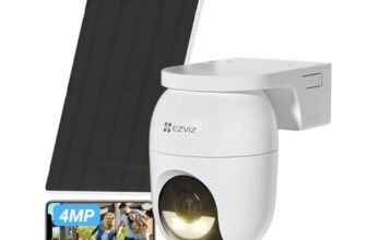 EZVIZ CB8 Lite 2K+ Telecamera WiFi Esterno con Pannello Solare, PTZ 360° AOV, Rilevamento di Persone/Veicoli, Audio Bidirezionale, Visione Notturna a Colori, Difesa Attiva