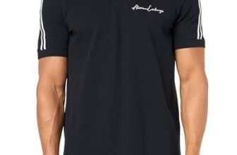 Armani Exchange Polo da Uomo Regular Fit Stretch Cotton Signature Logo, Blu Navy, XS