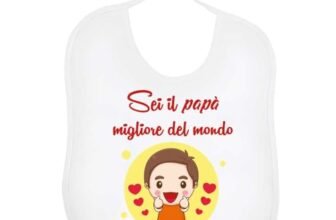 La Ruotante Bavaglino in 100% cotone bavetta papà miglior mondo speciale work progress super auguri regalo nascita (3)