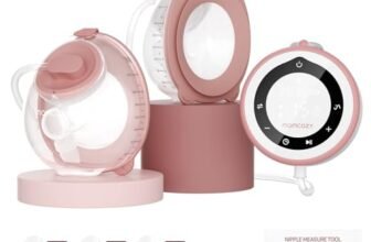 Momcozy Tiralatte Elettrico V1 Pro, Indossabile a Mani Libere e Portatile, 3 Modalità/Ritmi e 15 Livelli, Flangia DoubleFit Anti-Perdita, Rosso Cozy