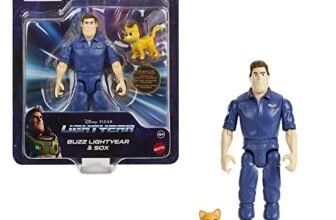 Buzz Lightyear- La vera storia di Buzz Lightyear e Sox Action Figure Autentiche, con 12 articolazioni mobili e gatto robot Sox, giocattolo ispirato al film per bambini 4+ Anni, HHJ80