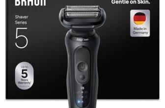 Braun Serie 5 Rasoio Elettrico Barba, Wet&Dry, Regolabarba Uomo, Rasoio Barba, 50 min Di Utilizzo, Senza Fili, 100% Impermeabile, Regolabarba Braun, 52-N1000SI, Nero
