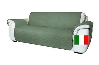 Moonange Copridivano 3 Posti con Braccioli Seduta 165 cm Impermeabile Reversibile Antiscivolo Antimacchia Antigraffio Antipelo Moderno Verde