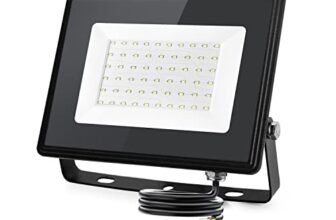 Aigostar- Faretto led 50W da esterno bianco freddo,super illuminoso faretti led 5400 lumen 6500k, impermeabile IP65 per cortile, giardino, garage, tetto.