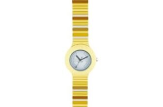 HIP HOP Orologio HWU0346 DONNA MILLERIGHE quadrante CON LOGO BIANCO movimento SOLO TEMPO – 3 LANCETTE QUARZO e CINTURINO SILICONE GIALLO