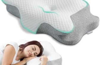 Flowen Cuscino Cervicale Memory Foam per Dormire Ortopedico Guanciale Ergonomico Supporto al Collo Ideale in ogni Posizione Federa Traspirante Anallergico Sfoderabile e Lavabile
