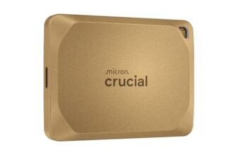 Crucial X10 Pro SSD Esterno 4TB, Fino a 2100MB/s Lettura e 2000MB/s Scrittura, USB-C 3.2, PC e Mac, Resistenza ad Acqua e Polvere, Hard Disk Esterno, Oro – CT4000X10PROSSD9D02