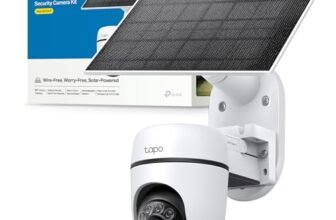 Tapo C610 KIT 2K 3MP Telecamera Wifi Esterno Senza Fili con Pannello Solare, 360° PTZ Videocamera Sorveglianza a Batteria 6700mAh, Rilevamento Umano, Visione Notturna a Colori, Tracciamento AI, IP65