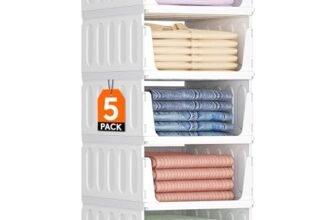 Lifewit Organizzatori Armadio con Cassetti Estraibili, Contenitori Impilabili per Vestiti, Ripiani per Armadio Interno, Scatole Salvaspazio in Plastica per Magliette