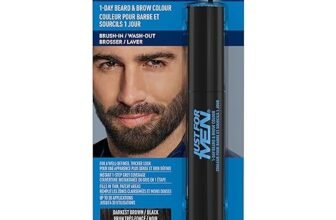 Just For Men Ritocco Instantaneo Del Grigio Barba E Sopracciglia Per Uomo, Colorazione Temporanea Per Un Look Più Folto E Ben Definito, Fino A 30 Applicazioni, Colore Nero