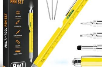 YOFIG Regalo Uomo, Idee Regalo Uomo Natale, Penna Multifunzione 9 IN 1, Regali uomo Gadget Utili, Regali per Papà/Lui, regali Natale Originali