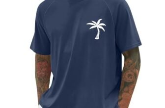 Maglietta da Uomo Estivo T Shirt Oversize ad Asciugatura Rapida e Traspiranti Girocollo Top a Maniche Corte Gym Tshirt con Stampa Palmen Tropicali Camicia Casual Sport Magliette Sportiva Funzionale