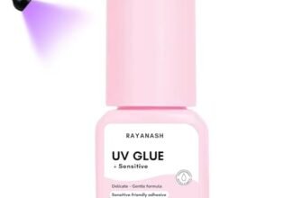 Colla UV per estensioni di ciglia in 1 secondo, impermeabile fino alla caduta delle ciglia, utilizzo professionale con luce UV (5 ml trasparente purple)