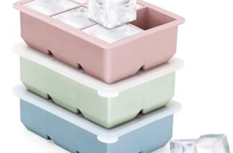 Ghiaccio Stampo Stampi Cubetti Riutilizzabili in Silicone con Coperchio Forma Portaghiaccio Forme 3 Pezzi Stampini Formine Ice Maker Cube Tray Vaschetta Formaghiaccio Grandi Freezer Contenitori