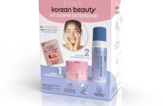 Fria Korean Beauty Kit Doppia Detersione, Burro Struccante Idratante Korean Beauty + Mousse Detergente Delicata Korean Beauty + Maschera Viso Purificante Fria Giappone in Omaggio