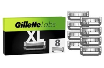 Gillette Labs 8 Lamette da Barba di Ricambio a 5 Lame per il Rasoio Barba Manuale Gillette Labs Con Barra Integrata, Rasatura Profonda e Duratura, Comfort e Profondità