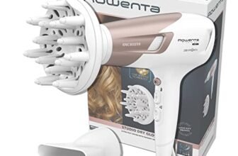 Rowenta CV5830 Studio Dry Glow Asciugacapelli con Booster Ionico, Phon per Capelli 2100W, Tecnologia Effiwatts, Thermo Control, 1 Diffusore e 1 Concentratore, 6 Combinazioni di Velocità/Temperatura