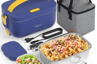 YISSVIC Scaldavivande Elettrico Portatile con 9,9L Borse Termica, 4 in 1 12V/24V/220V-240V per Auto Camion e Ufficio Acciaio Inox Rimovibile Portapranzo Termico Elettrico