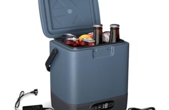 Klarstein SwiftFrost 12L Frigo Portatile – Frigo Elettrico con Compressore, Display LED, Doppia Alimentazione (12V/230V), -20°C a 20°C, Modalità ECO & MAX, Ideale per Campeggio & Casa