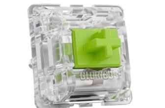 GLORIOUS Gaming 36 Switch Raptor per tastiera mecc. (sonori) – Adatti per GMMK 2/PRO e GMMK Numpad, riscontro tattile, design trasparente per RGB max., attuaz. 55 g, a 5 pin – Con lubrificante