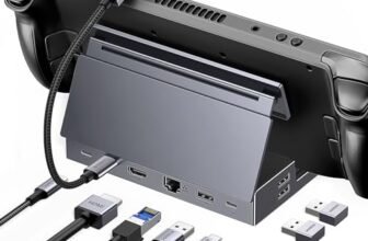 UGREEN Hub USB C HDMI 4K 60Hz Dock Steam Deck ROG Ally Adattatore Type C 3.2 10Gbps Ethernet Gigabit PD 100W Ricarica Lettore di Schede SD TF Docking Station con Supporto Regolabile