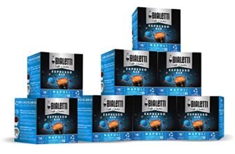 Bialetti Caffè D’Italia, Multipack 128 Capsule, 8 Box Da 16 Capsule, Napoli, Intensità 10, Compatibili con Macchine Bialetti sistema chiuso, 100% Alluminio
