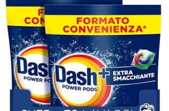 Dash Power Pods Detersivo Lavatrice In Capsule, Extra Smacchiante, 70 Lavaggi (2×35), Rimuove anche le macchie secche da 7 giorni, per una pulizia impeccabile